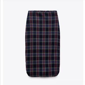 Zara Plaid Midi Skirt